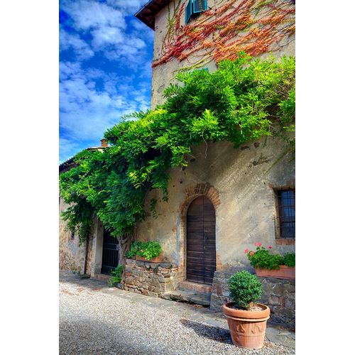 Eggers, Julie 아티스트의 Italy-Tuscany Courtyard of an agriturismo near the hill town of Montalcino작품입니다.